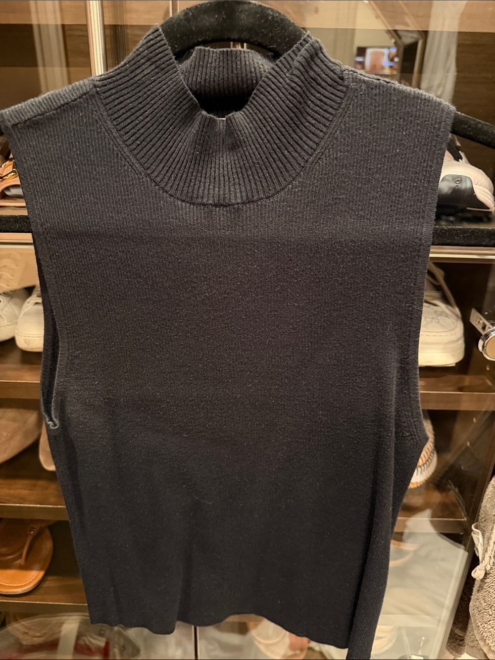 Madewell Black Sleeveless Turtleneck Sweater Vest